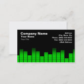 Green Digital Equalizer LEDs Business Card (Front/Back)