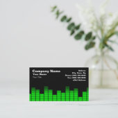 Green Digital Equalizer LEDs Business Card (Standing Front)