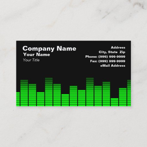 Customizable Green Digital Equalizer LEDs Business Cards