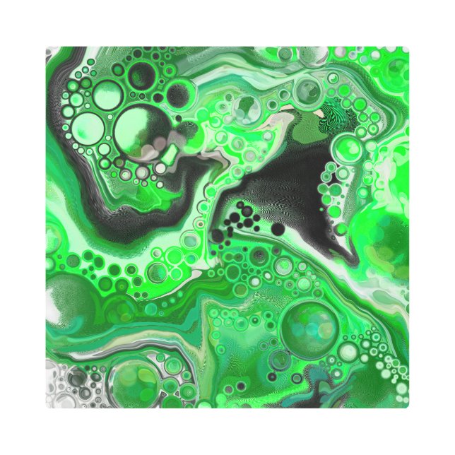 Green Digital Fluid Marble Art  (Front)