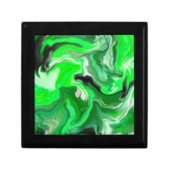 Green Digital Fluid Marble Art      Gift Box (Front)