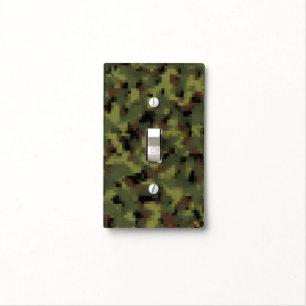 Green Digital Military Camo Light Switch Cover