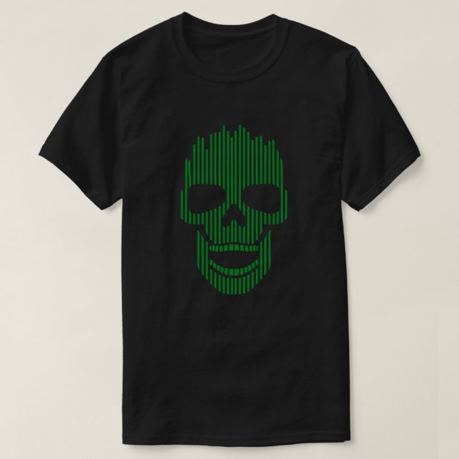 Green Digital Skull T-Shirt (Design Front)