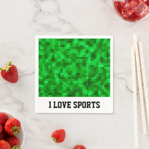 Green Digital Turf Sports Field Football Soccer Napkins