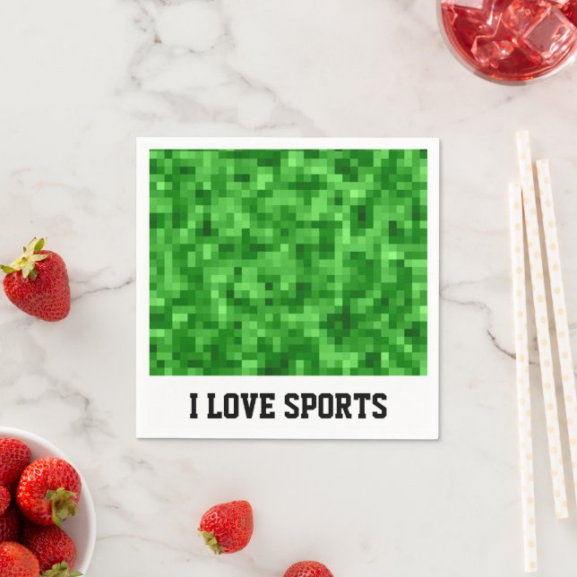 Green Digital Turf Sports Field Football Soccer Napkins (Insitu)