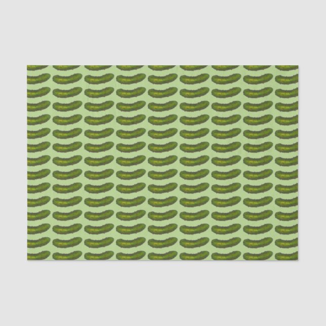 Green Dill Pickle Kosher Deli Sour Pickles Foodie Tissue Paper (Front)