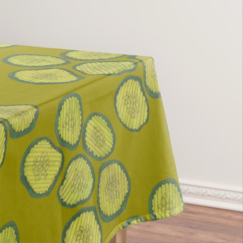Green Dill Pickles Sweet Pickle Chips Foodie Print Tablecloth