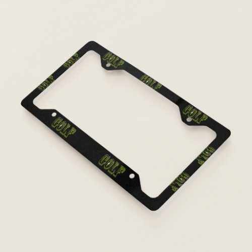 Green Dimensional Golf Picture Logo License Plate Frame