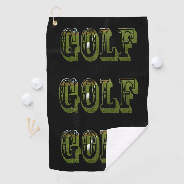 Green Dimensional Golf Picture logo,  Towel (InSitu)