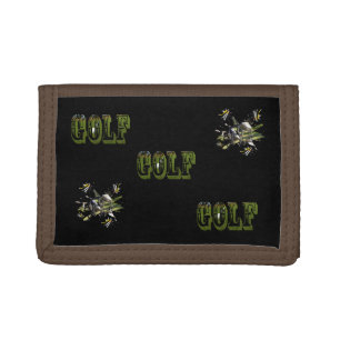 Green Dimensional Golf Picture logo, Tri-fold Wallet