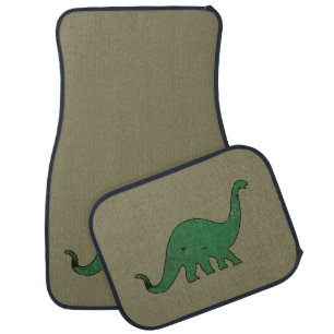 Green Dino distressed Car Mat