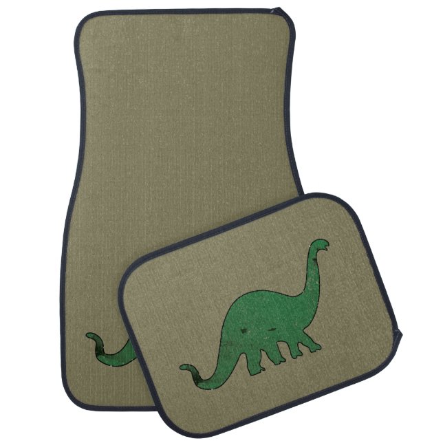 Green Dino distressed Car Mat (Set)