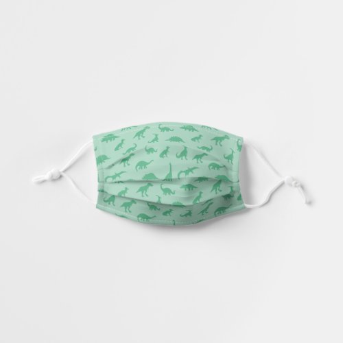 Green Dino Pattern Kids Cloth Face Mask