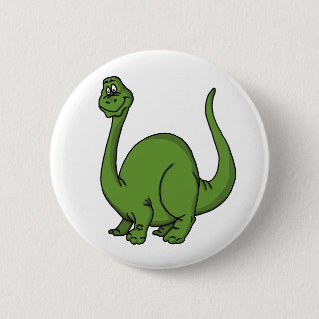 Green Dino Pinback Button (Front)