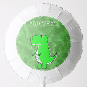 Green Dino Watercolor Baby Shower Balloon