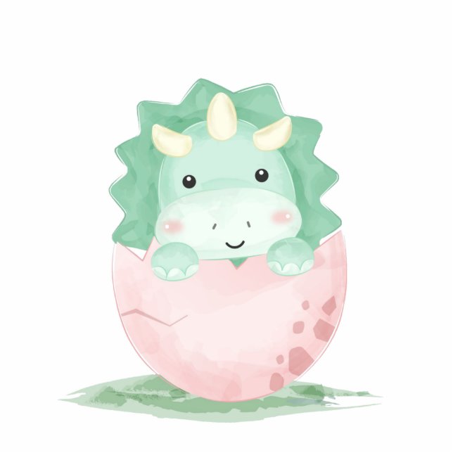 Green Dinosaur Baby Shower Cake Topper Cutout (Front)