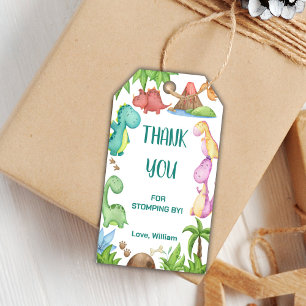 Green Dinosaur Birthday Favor Tags