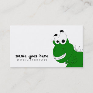 green dinosaur business card