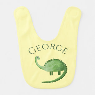 Green Dinosaur customizable baby boy Bib