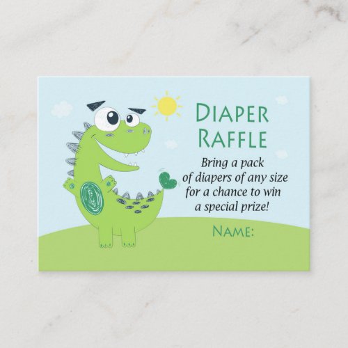 Green Dinosaur Diaper Raffle Tickets