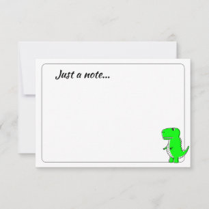 Green Dinosaur Drawing Custom Just a Note
