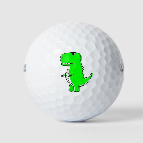 Green Dinosaur Drawing Cute Custom Golf Balls