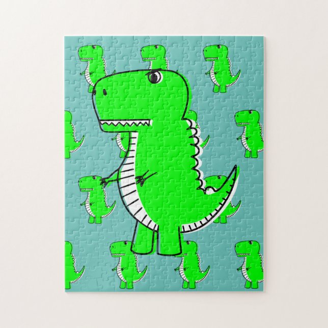 Green Dinosaur Drawing Jigsaw Puzzle (Vertical)