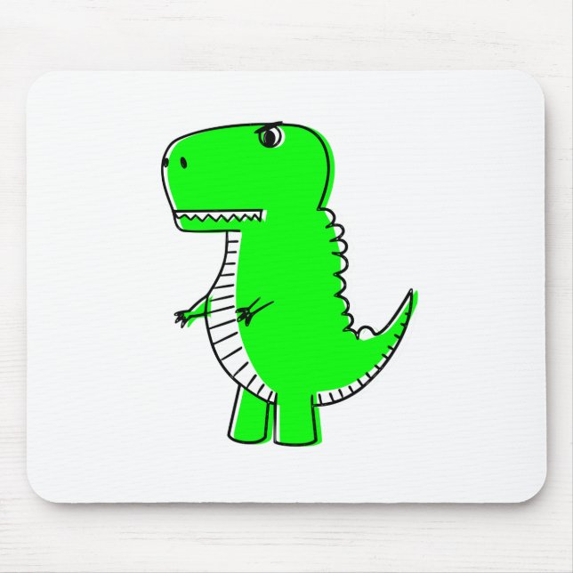 Green Dinosaur Drawing Mouse Pad (Front)