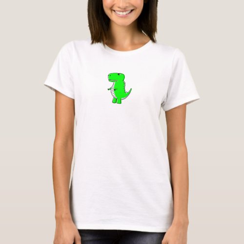 Green Dinosaur Drawing T_Shirt