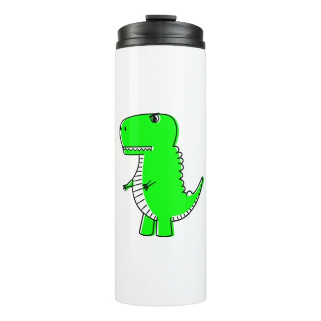 Green Dinosaur Drawing Thermal Tumbler (Front)