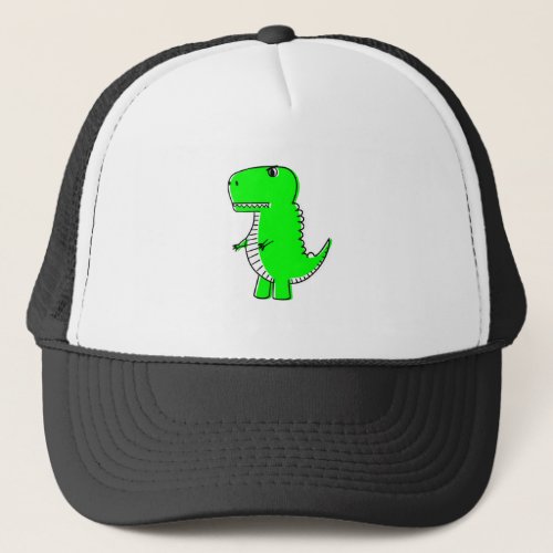 Green Dinosaur Drawing Trucker Hat