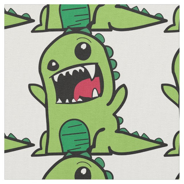 Green Dinosaur fabric (Close Up)