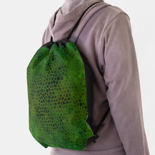Green Dinosaur Hide Drawstring Backpack