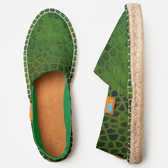 Green Dinosaur Hide Espadrilles (Side)