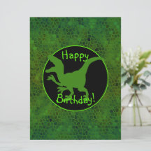 Green Dinosaur Hide Happy Birthday! 