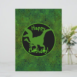 Green Dinosaur Hide Happy Birthday!  Card