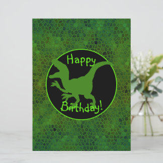 Green Dinosaur Hide Happy Birthday! Card