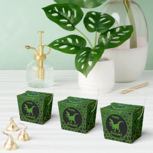 Green Dinosaur Hide Happy Birthday!  Favor Boxes