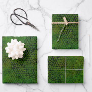 Green Dinosaur Hide Wrapping Paper Sheets