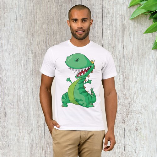 Green Dinosaur Mens T_Shirt