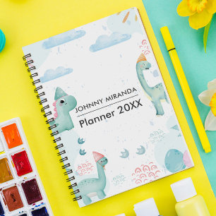 Green Dinosaur month and Week Planner