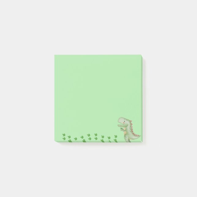 Green Dinosaur notes, sticky notes  (Front)