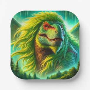 Green Dinosaur Paper Plates