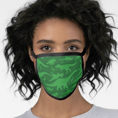 Green Dinosaur Pattern Face Mask