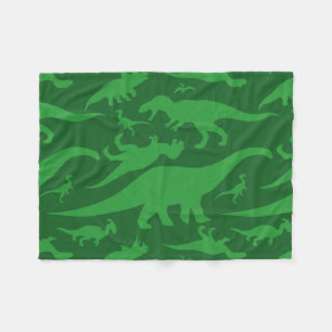Green Dinosaur Pattern Fleece Blanket