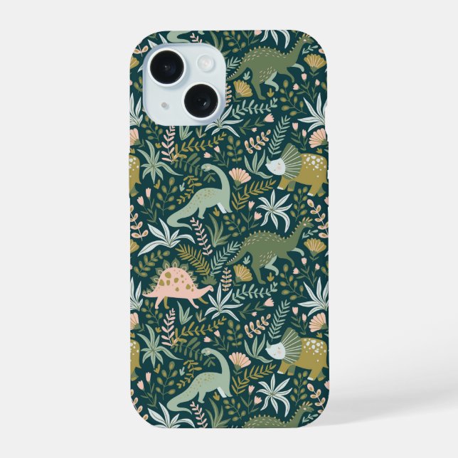 Green Dinosaur Pattern Iphone Case (Back)