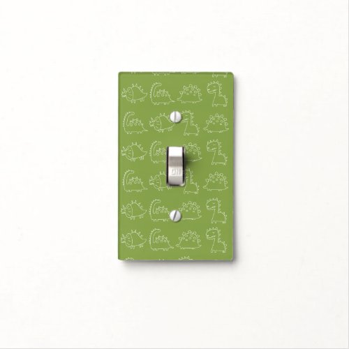 Green Dinosaur Pattern Light Switch Cover