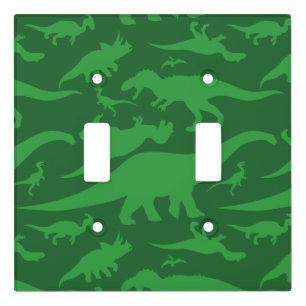 Green Dinosaur Pattern Light Switch Cover
