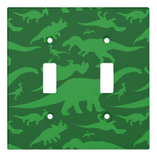 Green Dinosaur Pattern Light Switch Cover
