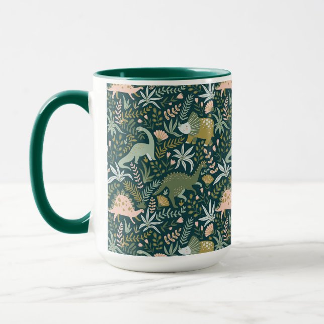 Green Dinosaur Pattern Mug (Left)